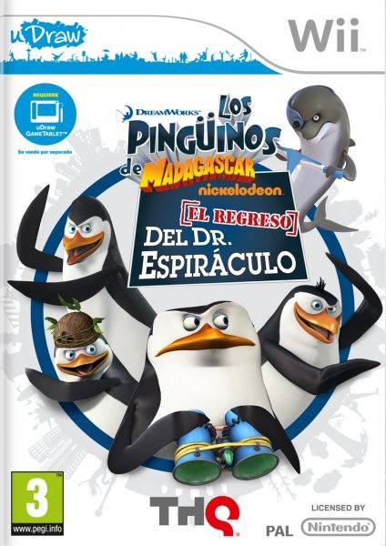 Caratula de Los Pinguinos De Madagascar: El Regreso Del Dr. EspirÁculo para Wii