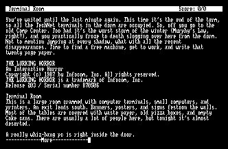 Pantallazo de Lurking Horror, The para Amstrad CPC