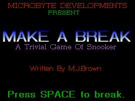 Pantallazo de Make a Break: A Trivial Game of Snooker para Atari ST