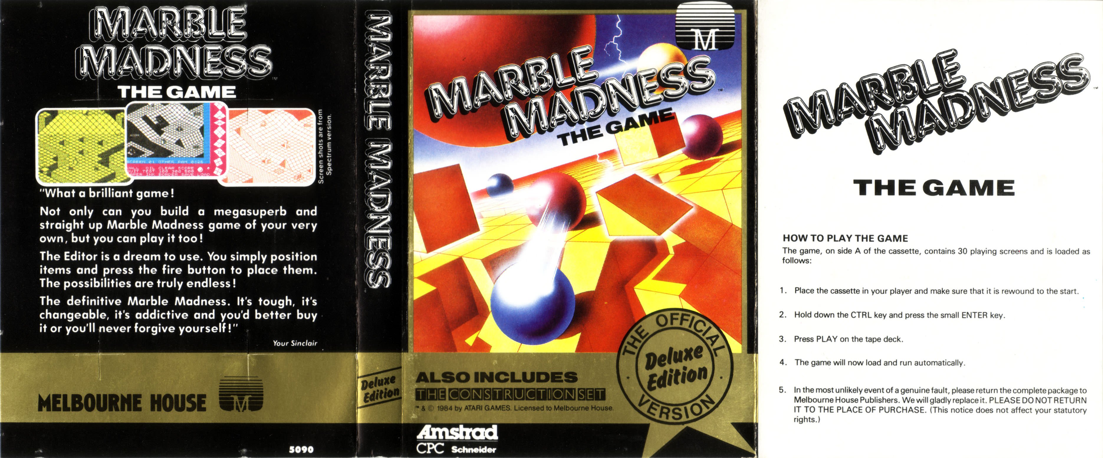 Caratula de Marble Madness Deluxe Edition para Amstrad CPC