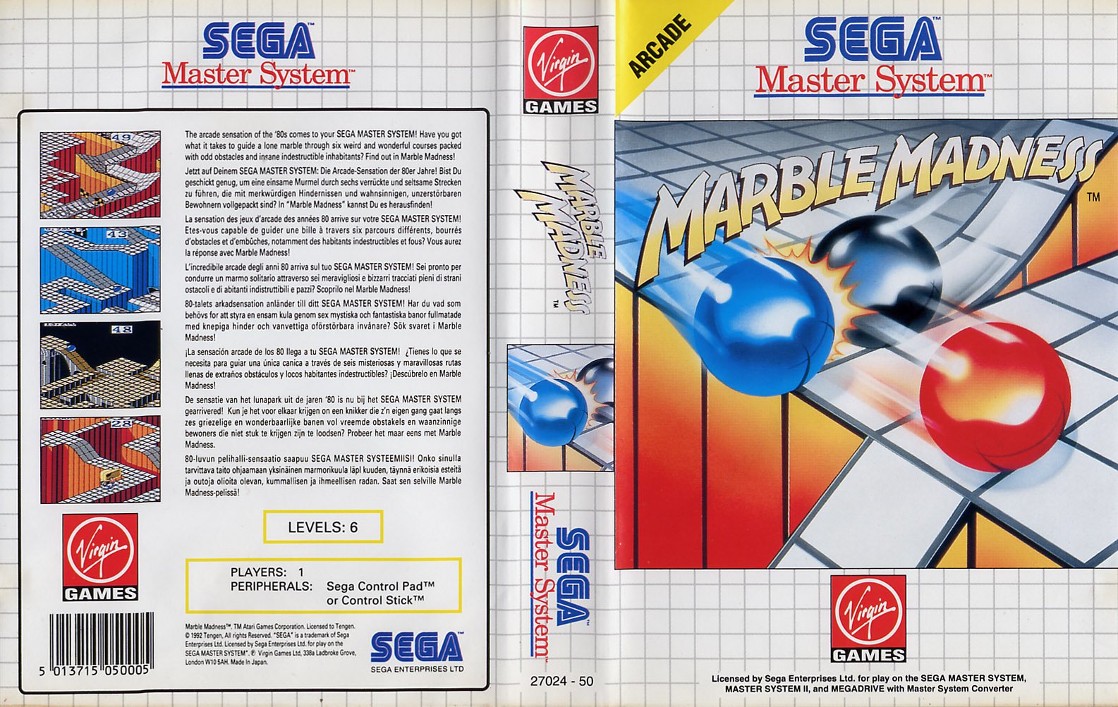 Caratula de Marble Madness para Sega Master System