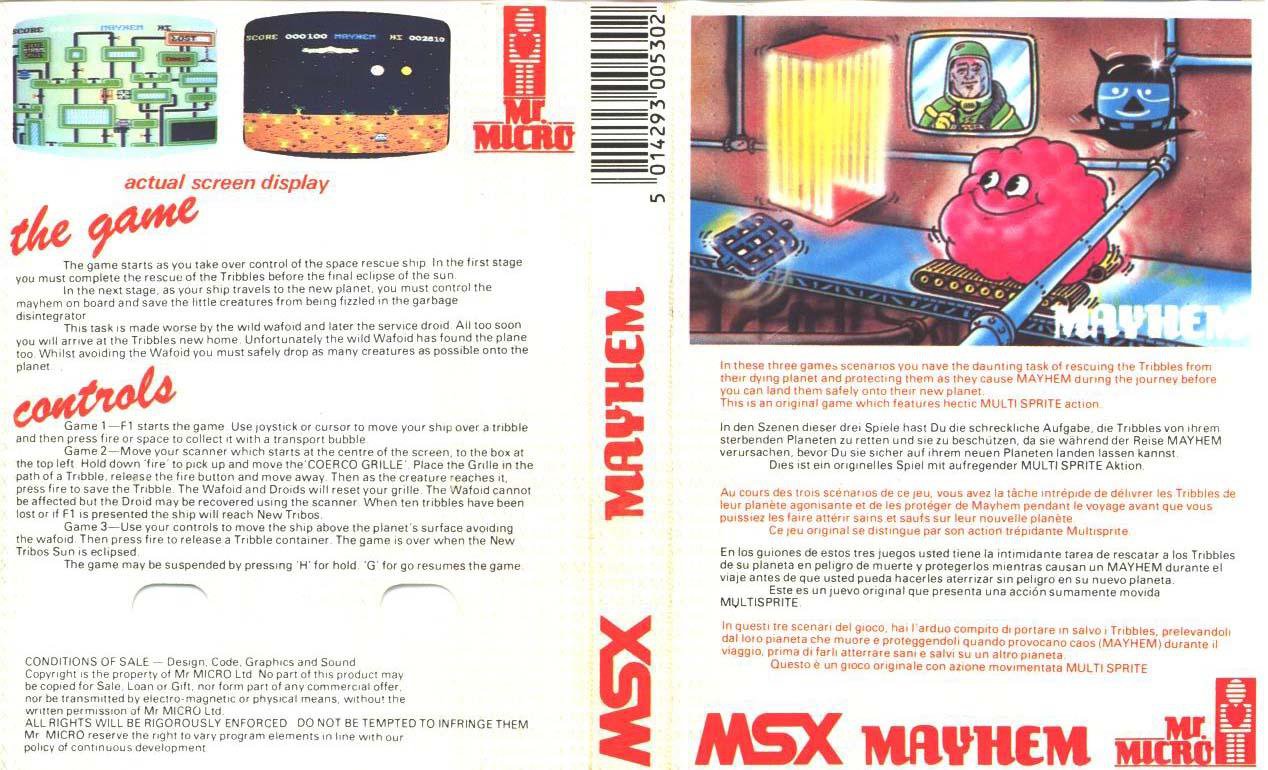 Caratula de Mayhem para MSX