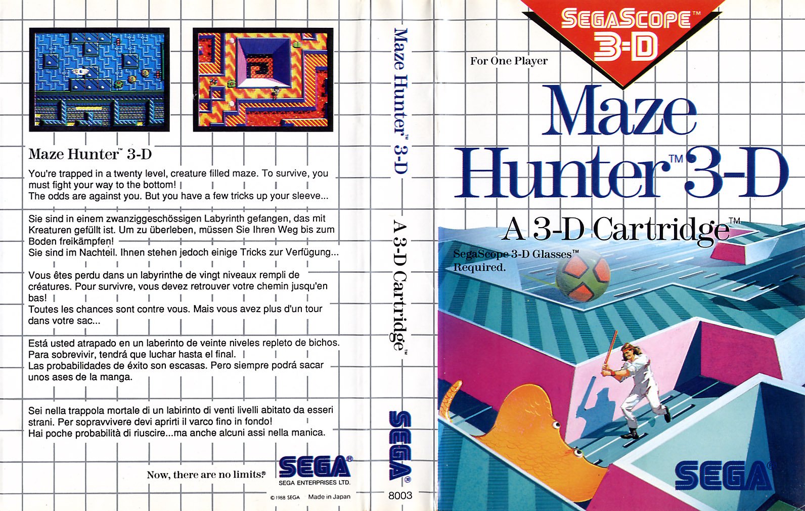Caratula de Maze Hunter 3-D para Sega Master System