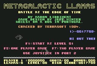 Pantallazo de Metagalactic Llamas para Commodore 64