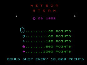 Pantallazo de Meteor Storm + Space Invaders para Spectrum