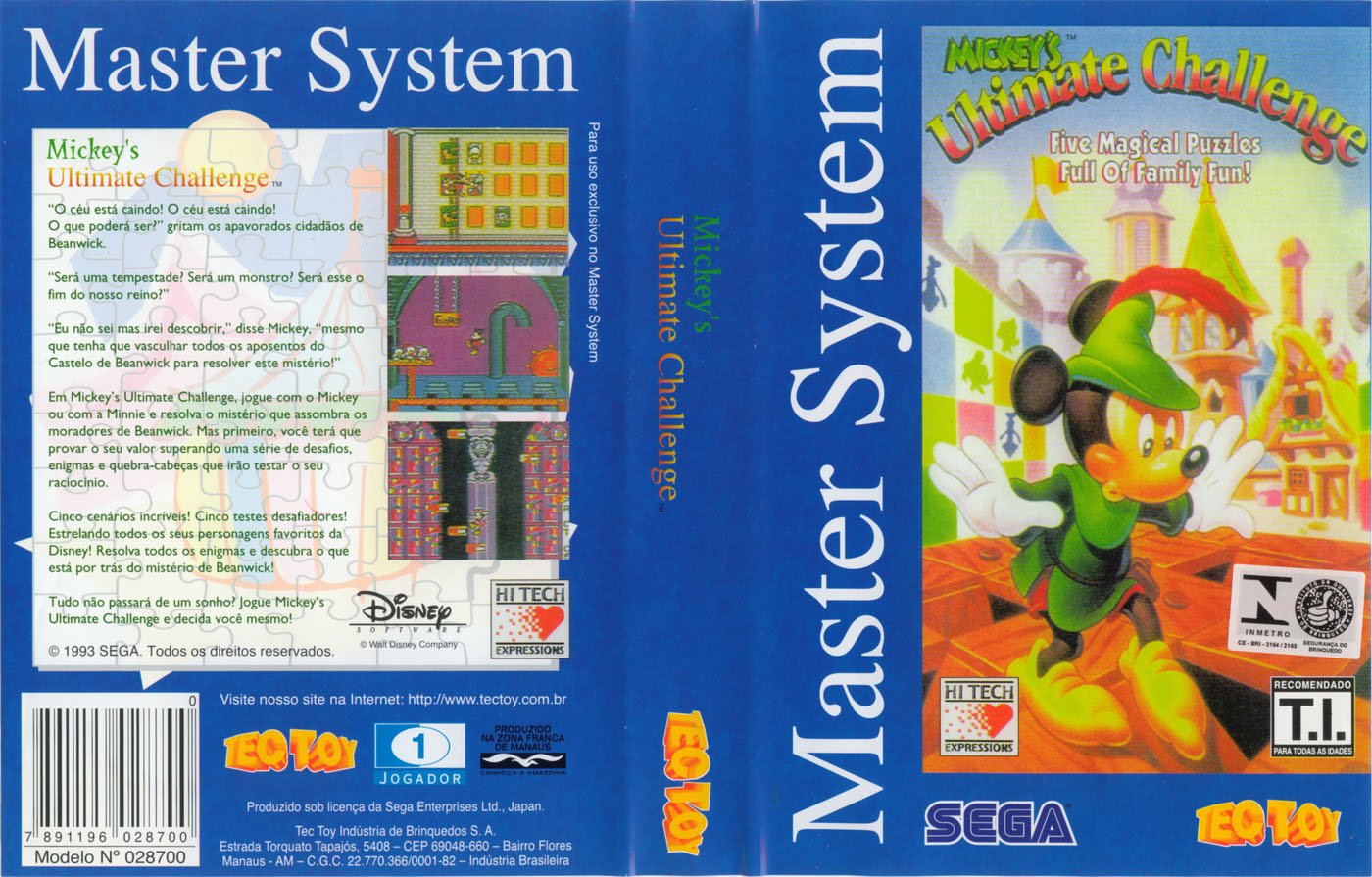 Caratula de Mickey's Ultimate Challenge para Sega Master System