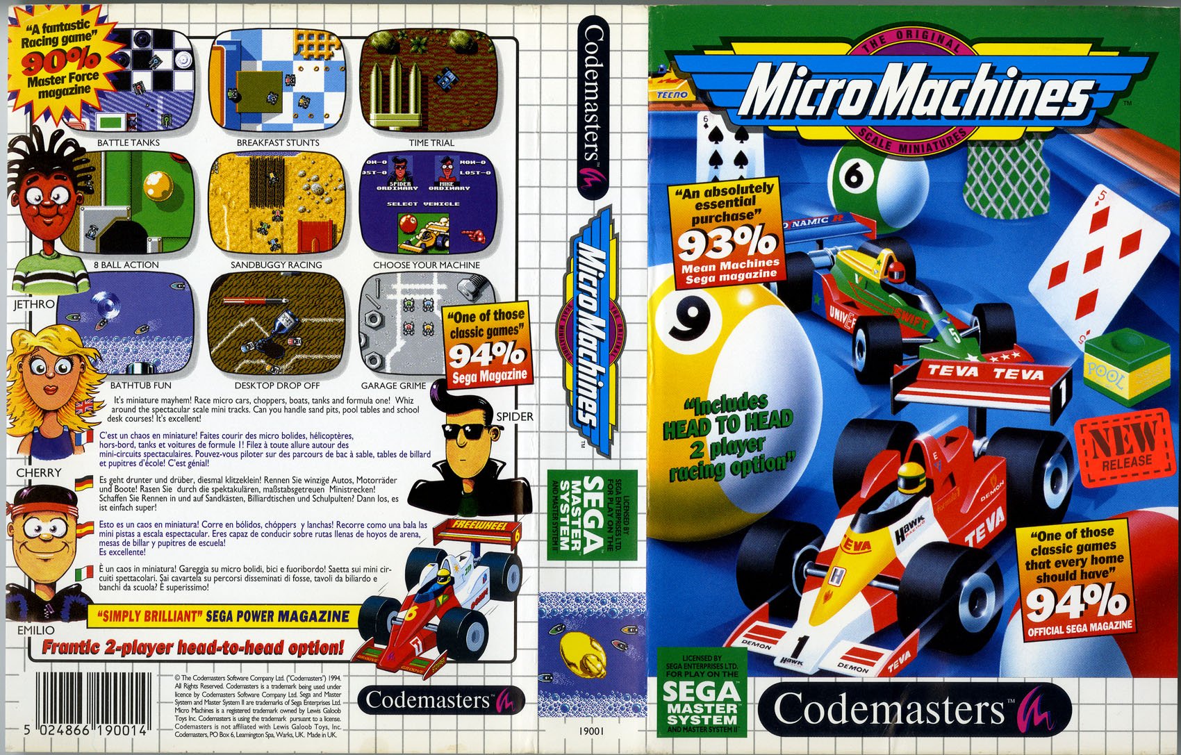 Caratula de Micro Machines para Sega Master System