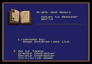 Pantallazo de Might and Magic: Gates to Another World para Sega Megadrive