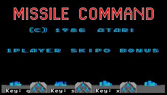 Pantallazo de Missile Command para Atari ST