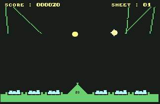 Pantallazo de Missile Command para Commodore 64