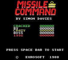 Pantallazo de Missile Command para MSX