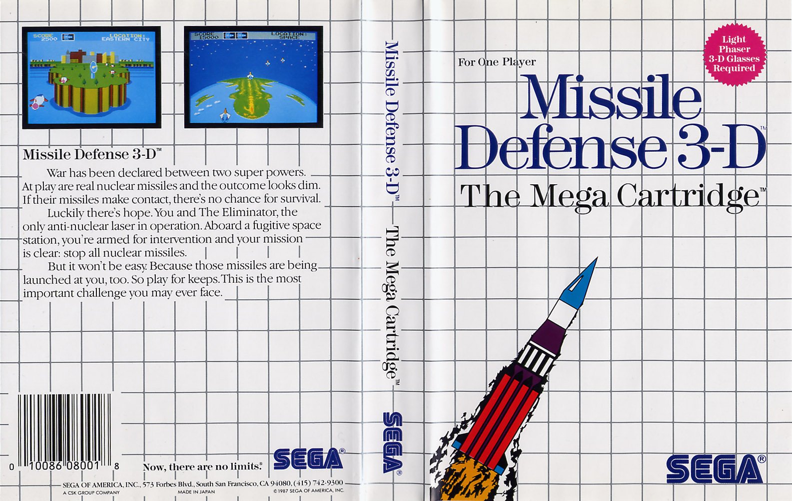 Caratula de Missile Defense 3-D para Sega Master System