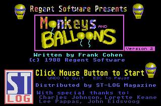 Pantallazo de Monkeys and Balloons para Atari ST