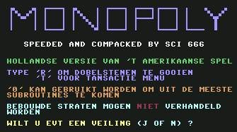 Pantallazo de Monopoly (Holandés) para Commodore 64