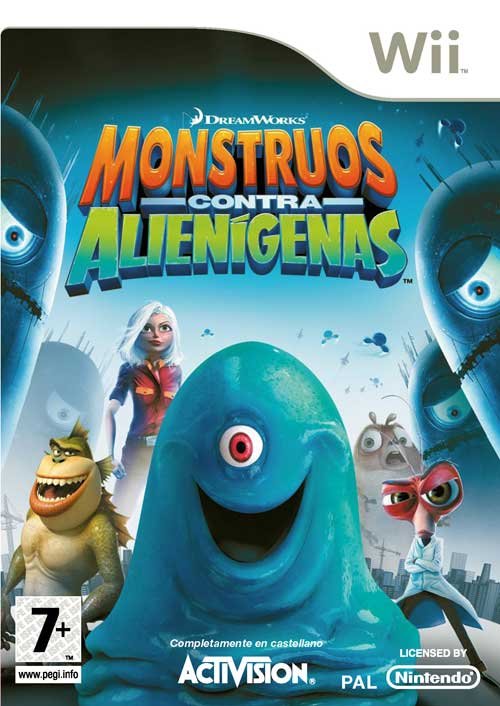 Caratula de Monstruos contra Alienígenas para Wii