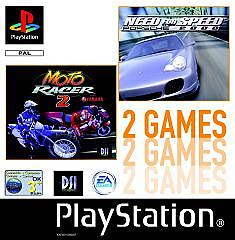 Caratula de Moto Racer 2 and Need For Speed: Porsche 2000 para PlayStation
