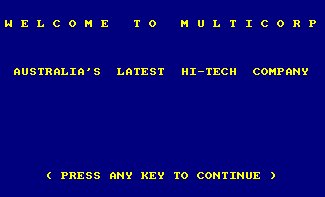 Pantallazo de Multicorp para Amstrad CPC