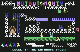 Pantallazo de Mutant Monty para Commodore 64