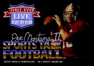 Pantallazo de NFL Sports Talk Football '93 Starring Joe Montana para Sega Megadrive