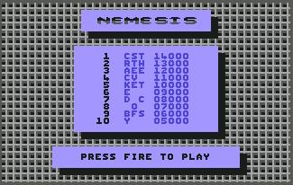 Pantallazo de Nemesis para Commodore 64