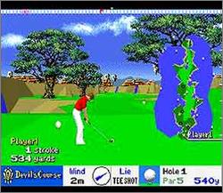 Pantallazo de New 3D Golf Simulation: Devil's Course 3D (Japonés) para Super Nintendo