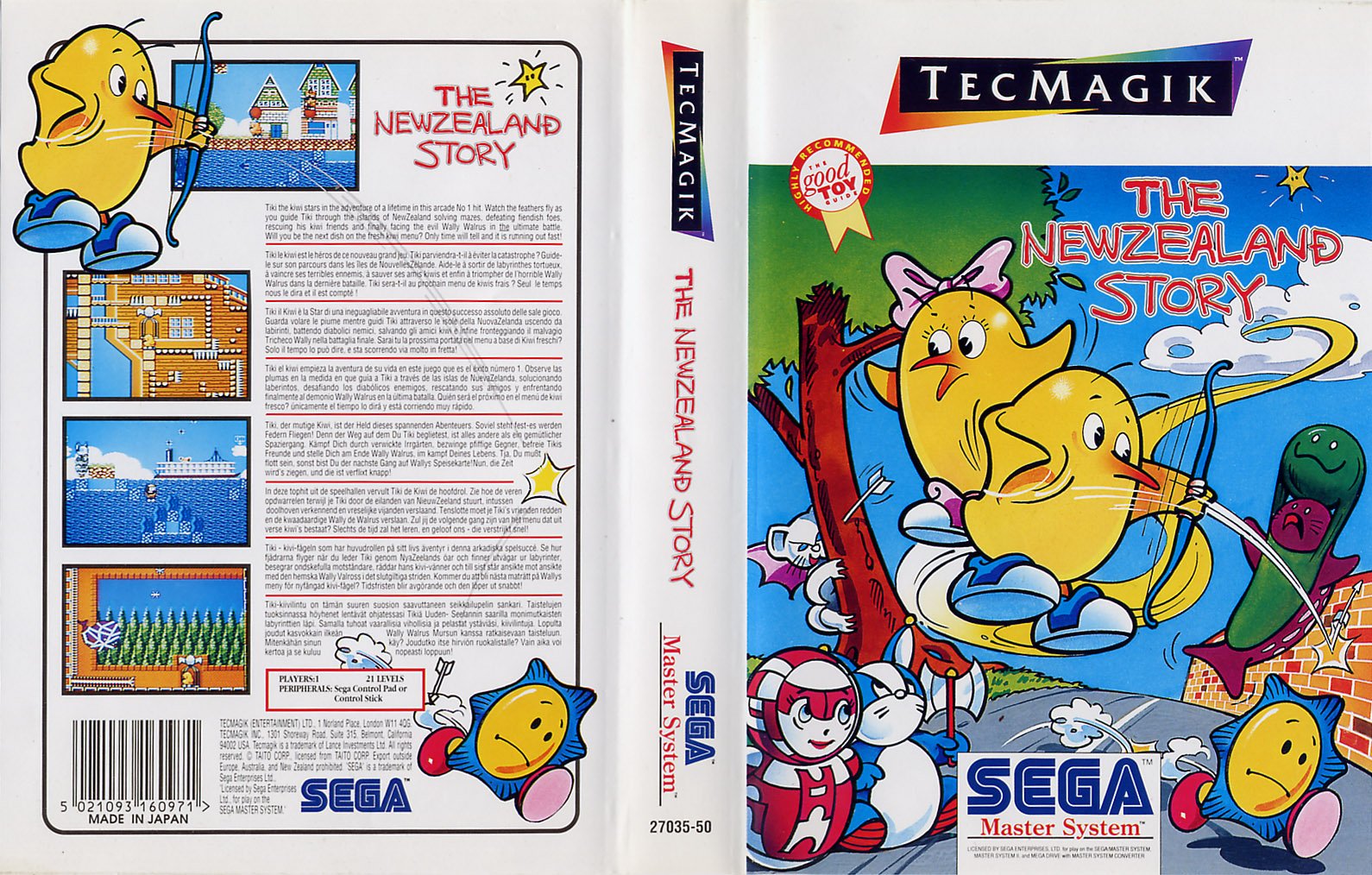 Caratula de New Zealand Story, The para Sega Master System