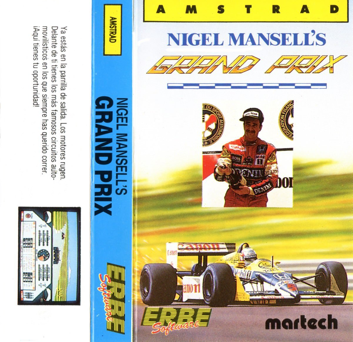 Caratula de Nigel Mansell's Grand Prix para Amstrad CPC