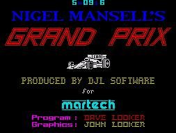 Pantallazo de Nigel Mansell's Grand Prix para Spectrum
