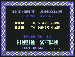 Pantallazo de Night Shade para Commodore 64