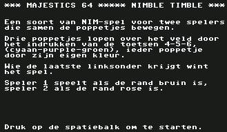 Pantallazo de Nimble Timble para Commodore 64