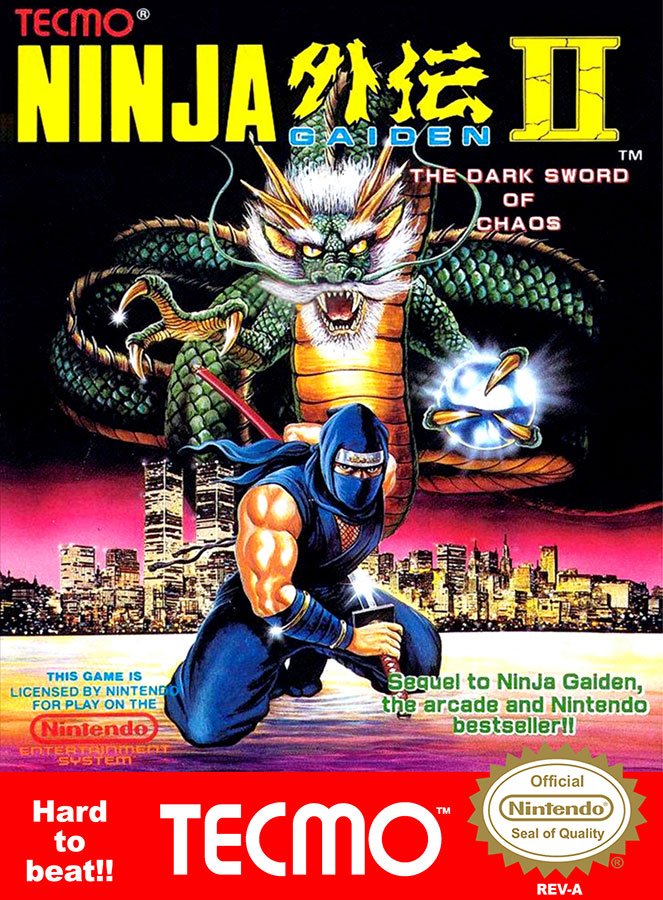 Caratula de Ninja Gaiden II: The Dark Sword of Chaos para Nintendo (NES)