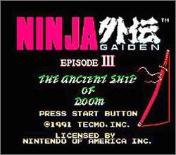 Pantallazo de Ninja Gaiden III: The Ancient Ship of Doom para Nintendo (NES)