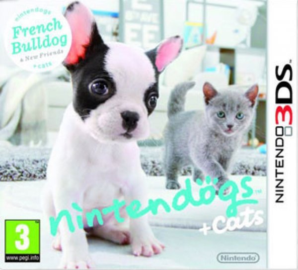 Caratula de Nintendogs + Gatos: Bulldog Frances Y Nuevos Amigos para Nintendo 3DS