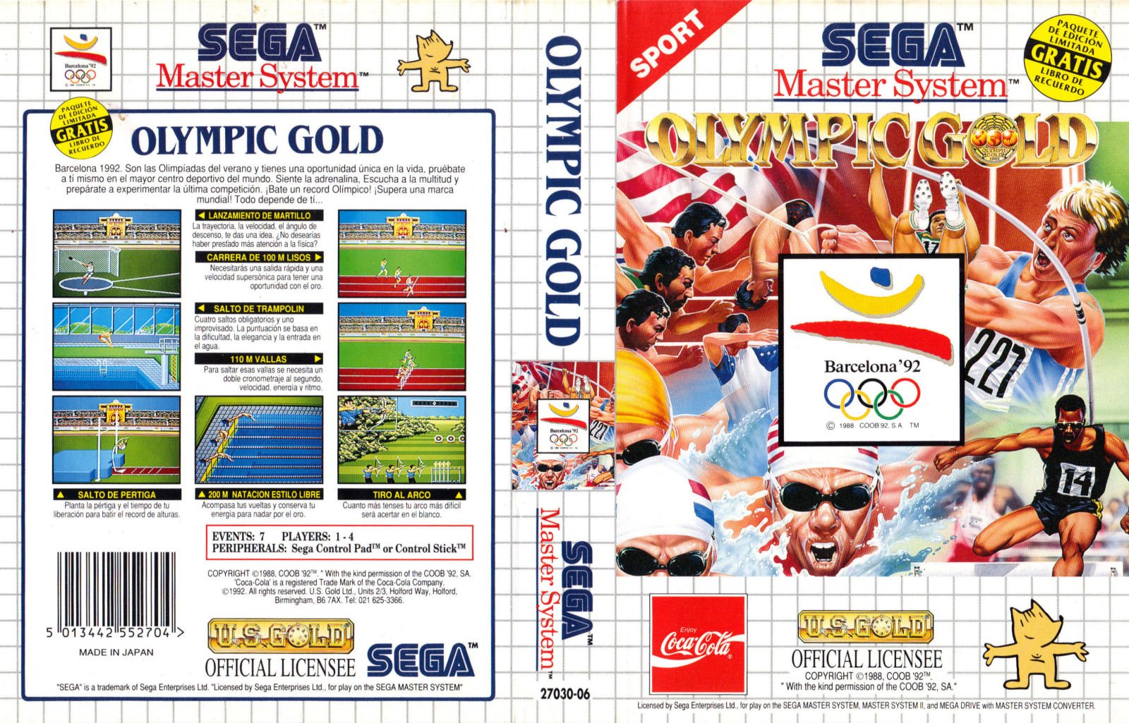 Caratula de Olympic Gold: Barcelona 92  para Sega Master System