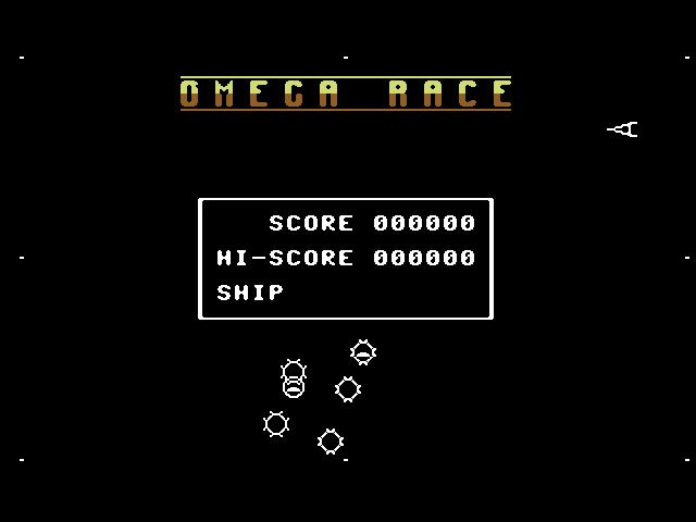 Pantallazo de Omega Race para Commodore 64