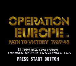 Pantallazo de Operation Europe: Path to Victory 1939-45 para Sega Megadrive