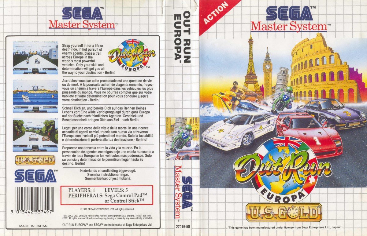 Caratula de Out Run Europa para Sega Master System