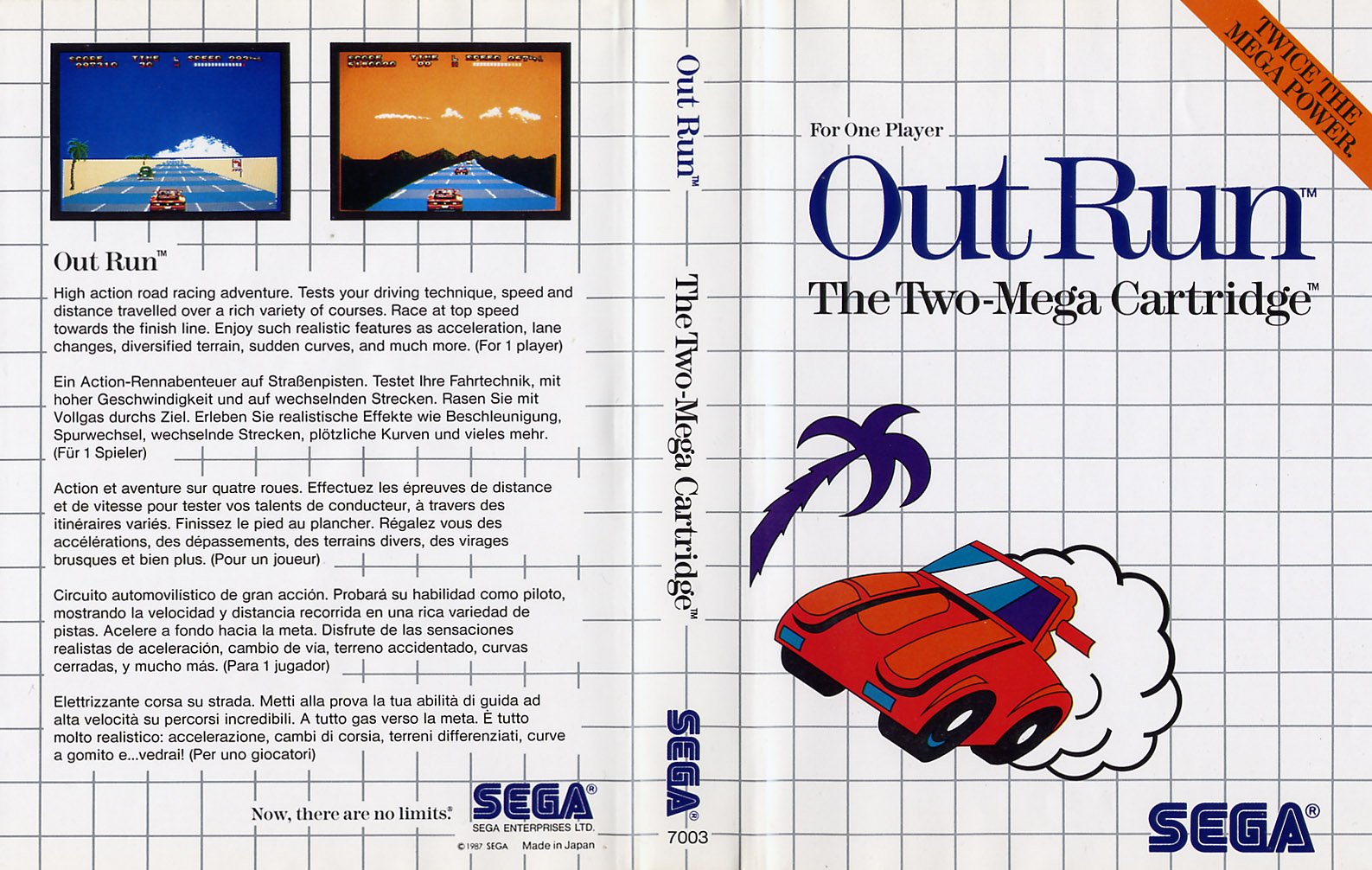 Caratula de Out Run para Sega Master System