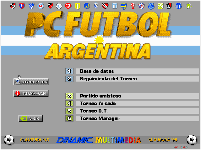 Pantallazo de PC Fútbol Argentina Torneo Clausura 95 para PC