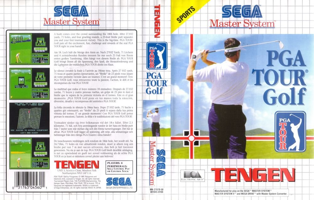 Caratula de PGA Tour Golf para Sega Master System