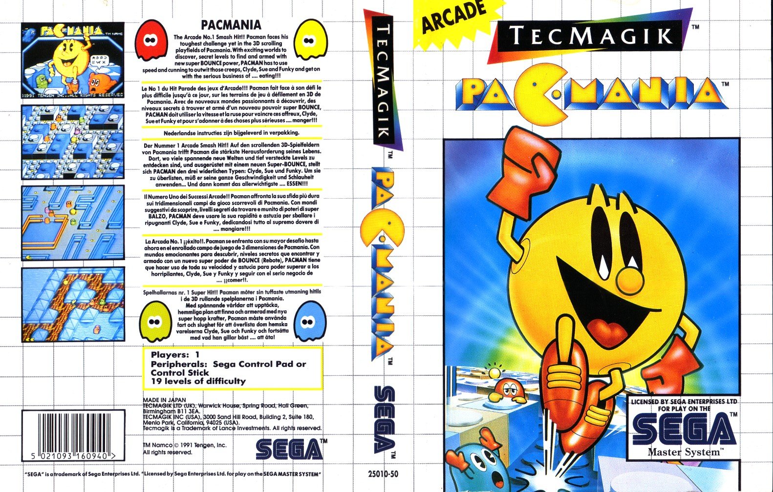 Caratula de Pac-Mania para Sega Master System