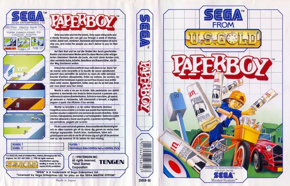 Caratula de Paperboy para Sega Master System