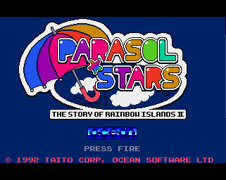 Pantallazo de Parasol Stars: The Story Of Rainbow Islands II para Amiga