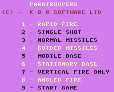 Pantallazo de Paratroopers para Commodore 64