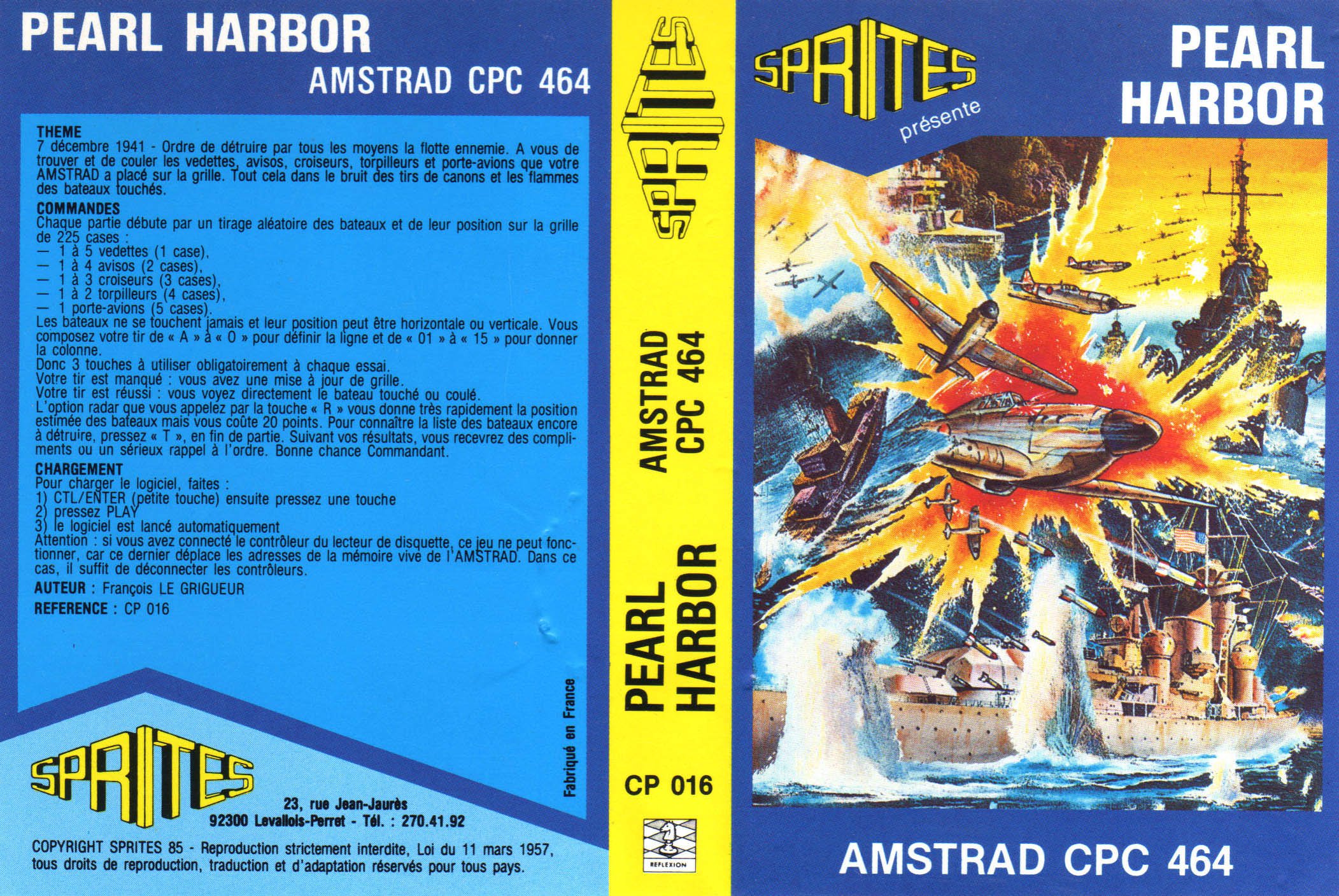 Caratula de Pearl Harbour para Amstrad CPC