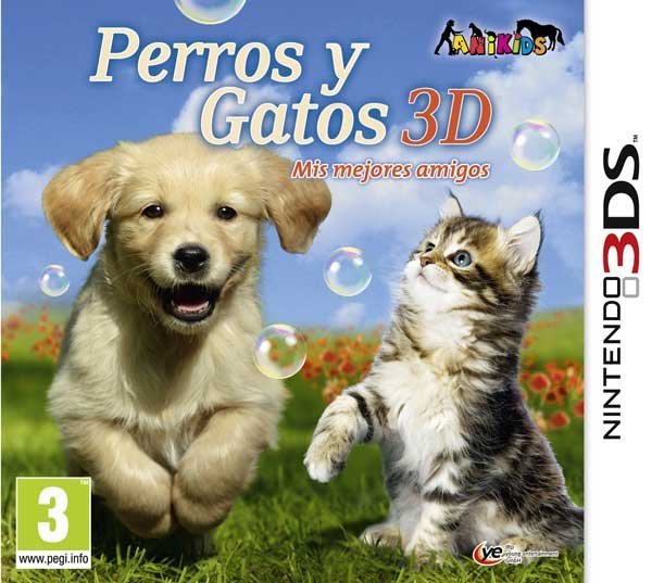 Caratula de Perros y Gatos 3D para Nintendo 3DS