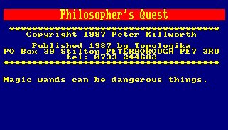 Pantallazo de Philosopher's Quest para Amstrad CPC