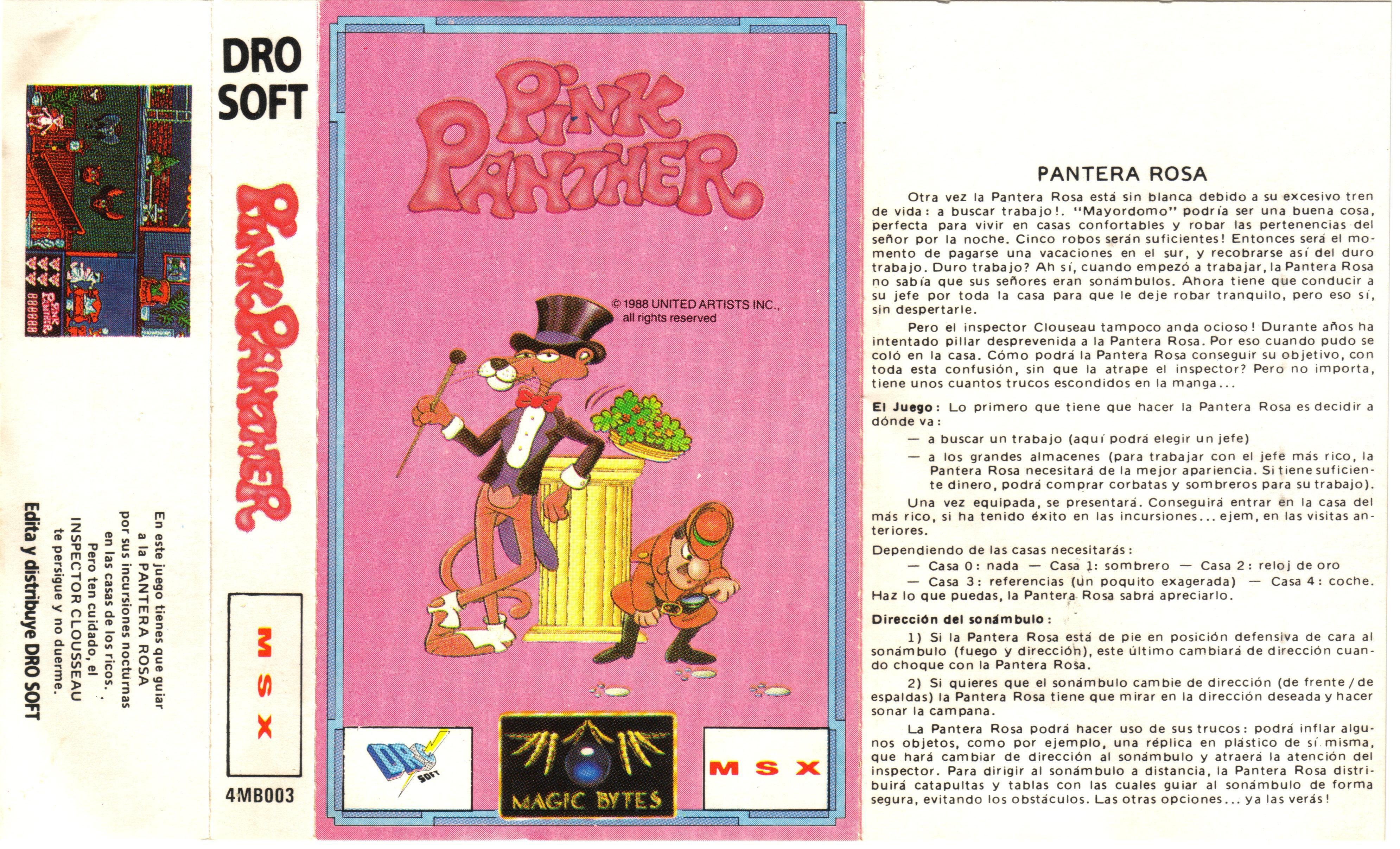 Caratula de Pink Panther para MSX
