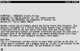 Pantallazo de Planetfall para Atari ST
