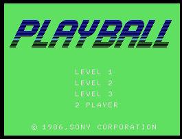 Pantallazo de Playball para MSX